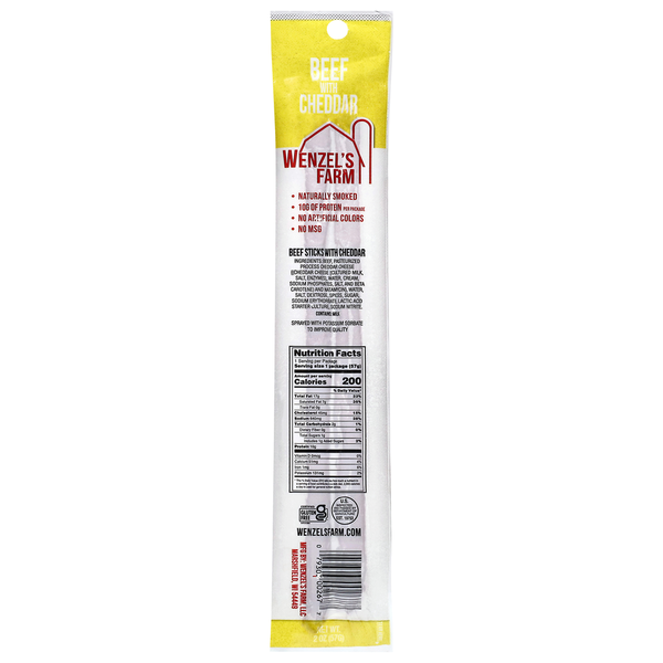 Wenzel's Farm Cheddar Beef Sticks