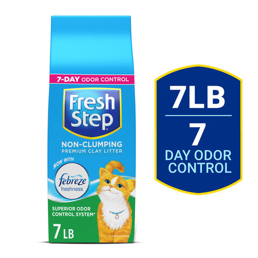 Fresh Step Non Clumping Cat Litter With Febreze Freshness, With 7-Day Odor Control