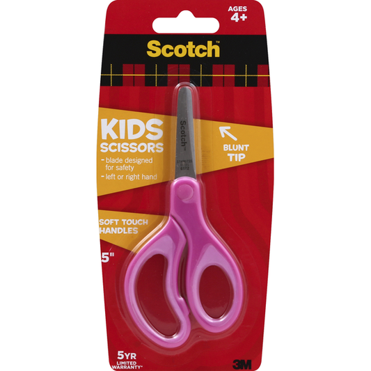 Scotch Scissors, Kids, Blunt Tip, Soft Touch Handles, 5 Inches