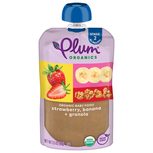Plum Organics Stage 2 Organic Baby Food Strawberry, Banana + Granola
