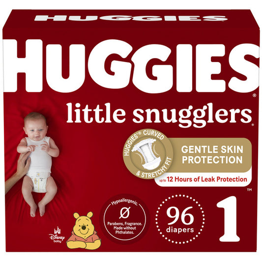 Huggies Little Snugglers Baby Diapers, Size 1 (8-14 lbs)