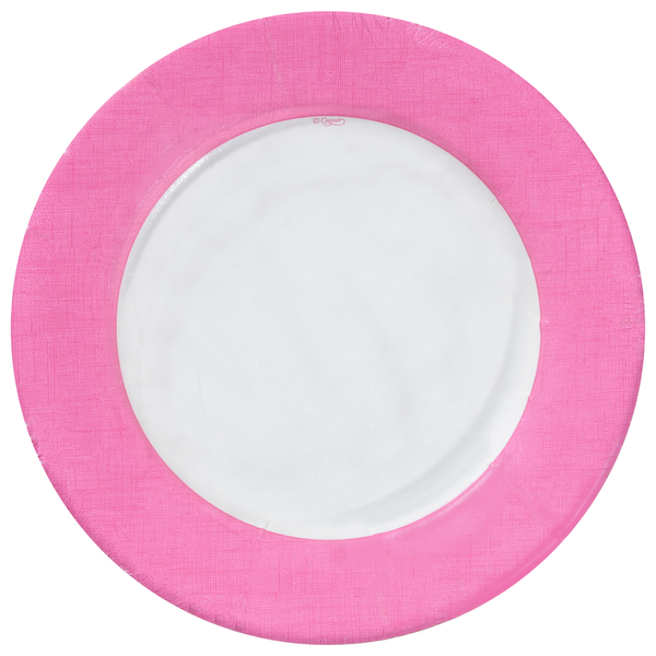 Caspari Salad Dessert Plates, Linen Fuchsia