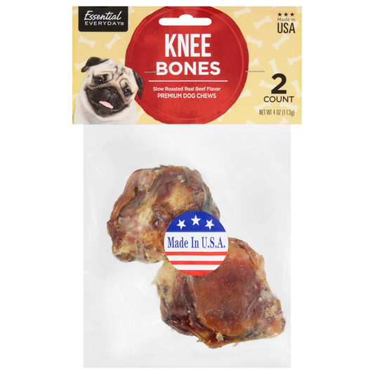 Essential Everyday Knee Bones Premium Real Beef Flavor Dog Chews