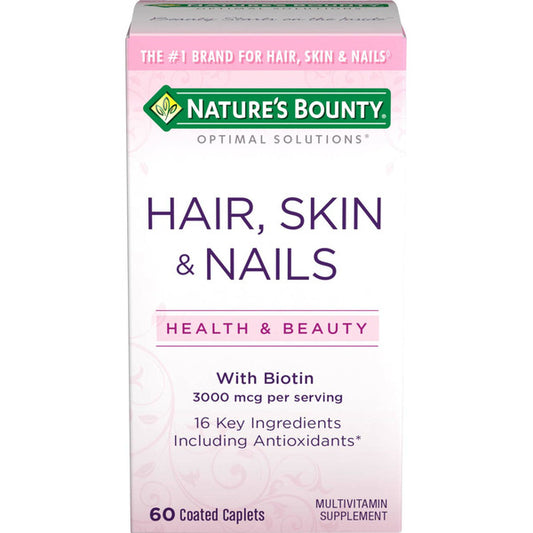 Nature's Bounty Hair, Skin & Nails, 3,000 mcg, Coated Caplets
