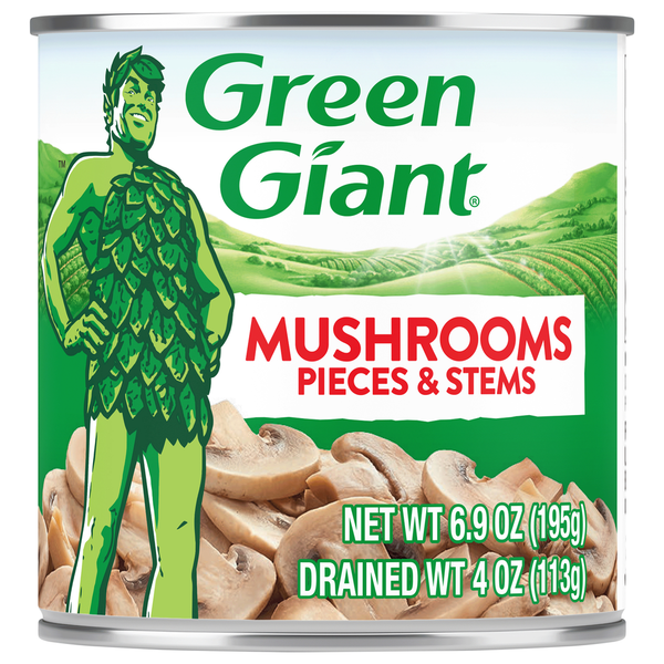 Green Giant Mushrooms, Pieces & Stems