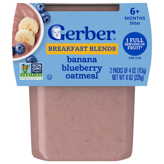 Gerber Sitter (6+ Months) Banana Blueberry Oatmeal Breakfast Blends