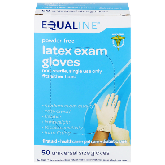Equaline Powder-Free Universal Size Latex Exam Gloves