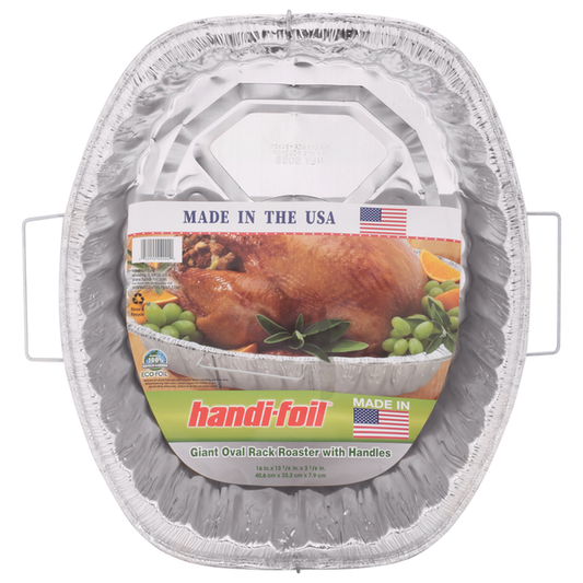 Handi-foil Rack Roaster Pan with Handles, Oval, Giant