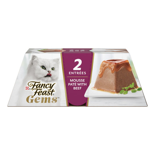 Fancy Feast Gems Paté Cat Food Mousse With Beef and a Halo of Savory Gravy