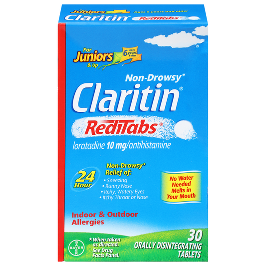 Claritin Allergy Relief, Indoor & Outdoor, Non-Drowsy, 10 mg, For Juniors & Up, Tablets