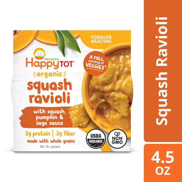 Happy Tot Organic Squash Ravioli with Squash, Pumpkin & Sage Sauce