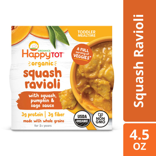 Happy Tot Organic Squash Ravioli with Squash, Pumpkin & Sage Sauce