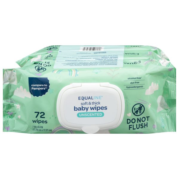 Equaline Baby Wipes, Soft & Thick, Unscented