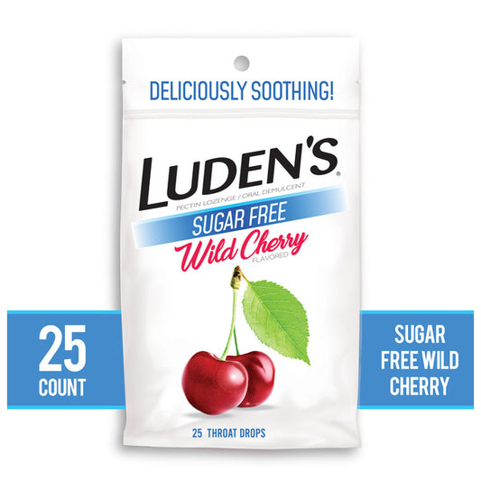 Luden's Soothing Throat Drops Sugar Free Wild Cherry